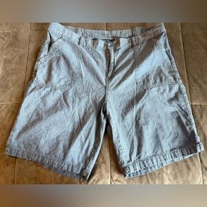 Karen Scott Blue Flat Front Cotton Shorts Size 16W
